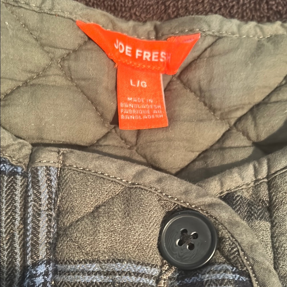 Joe Fresh Olive Green Plaid Jacket Size Large
